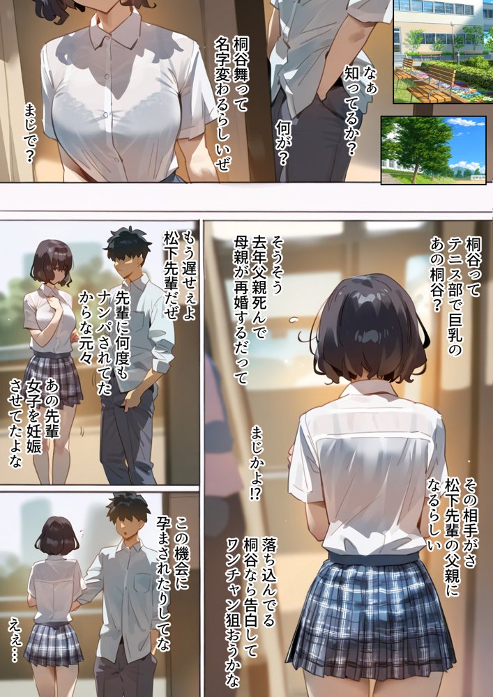 托卵命日！種付義父さん家の義妹にされ寝取られた幼馴染-母親再婚。幼馴染巨乳女子は実父の命日に嫌いな男達（義父＆義兄）に寝取られ孕まされる話