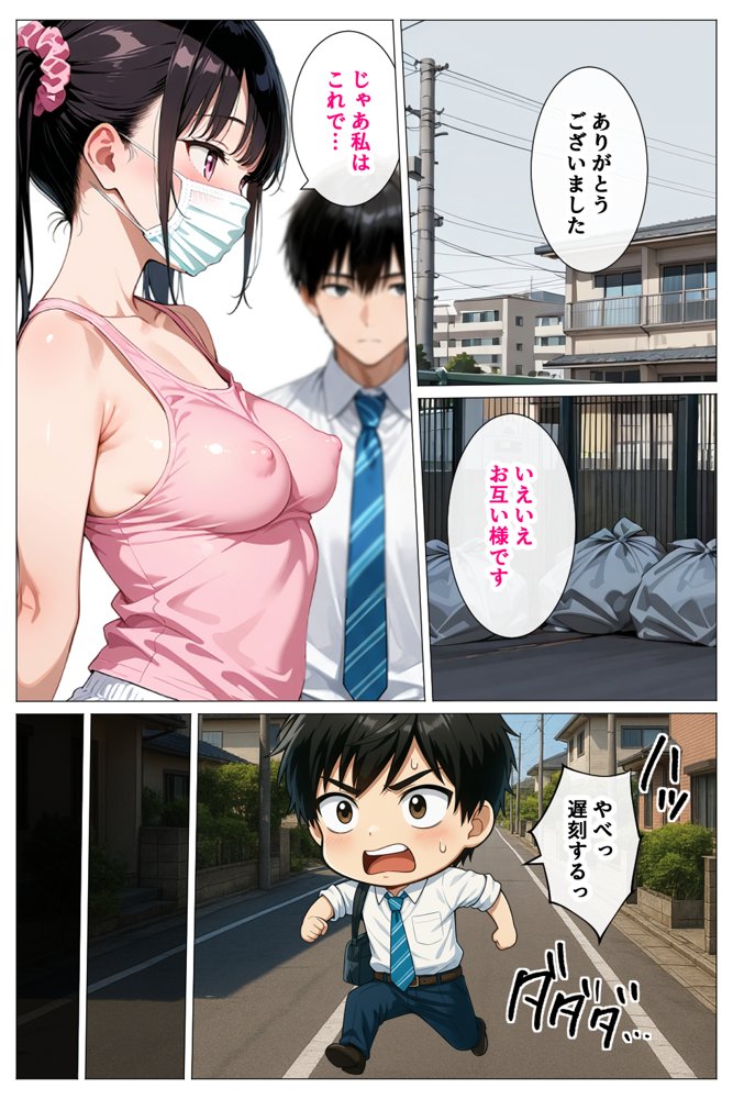 いつもノーブラのエチエチなお隣さんが実はセクシーなエロ配信者だった件