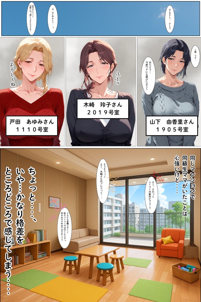 タワマン界隈 低階層主婦は高階層男に買われる。