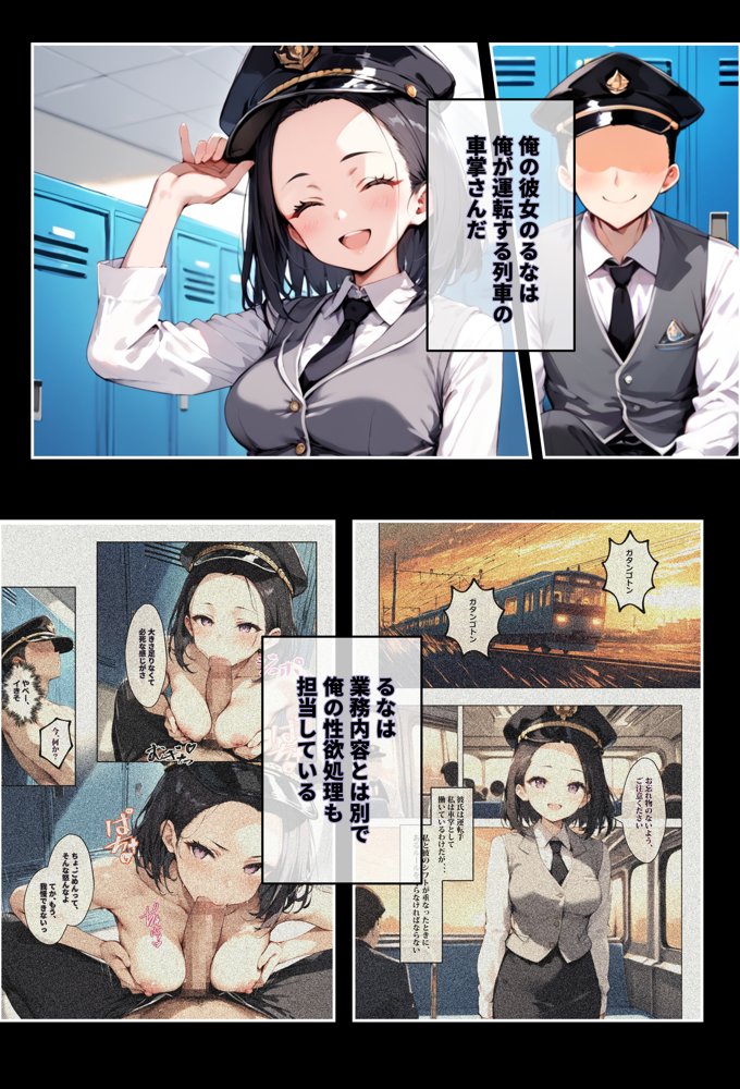 彼女よりエッチが上手い子との浮気SEXを見せてあげた話〜中出し列車で働くビッチ〜