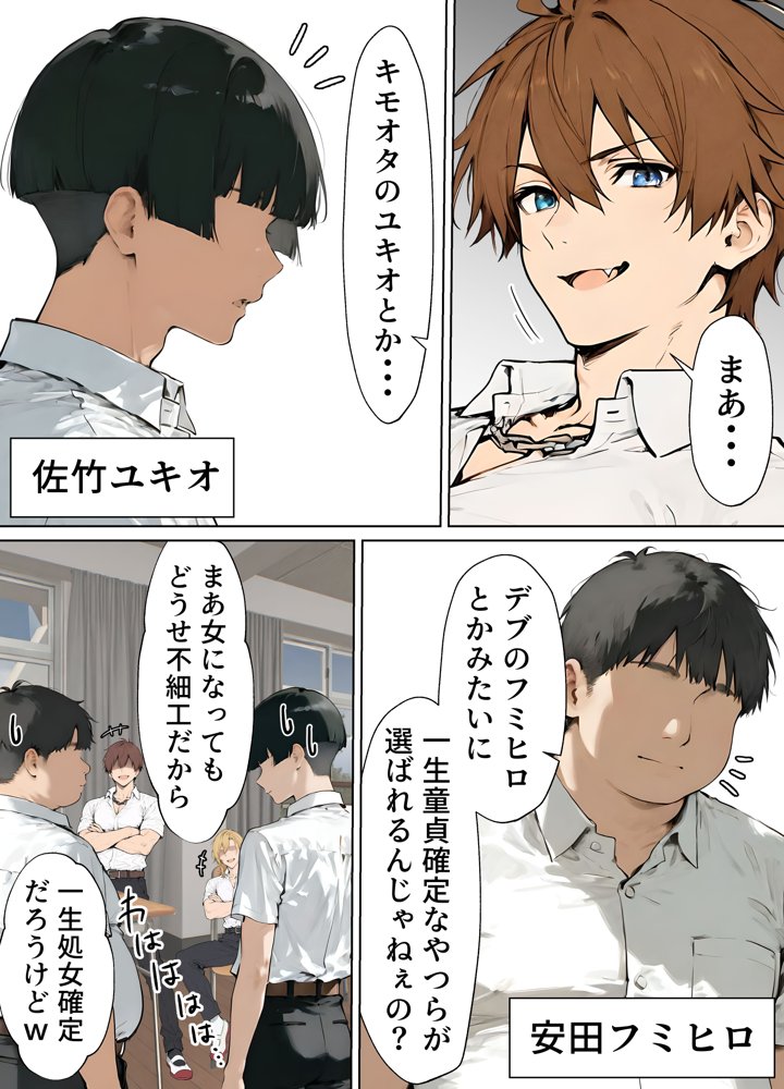 女体化したカースト上位男がキモオタに下剋上レ●プされ種付けを懇願するオンナノコへと堕ちる話