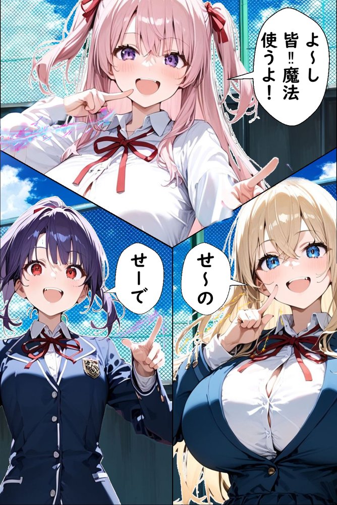 Hぷにんぐ  幼馴染魔法少女3人と魔法失敗でラッキースケベ連発のハーレム学園生活