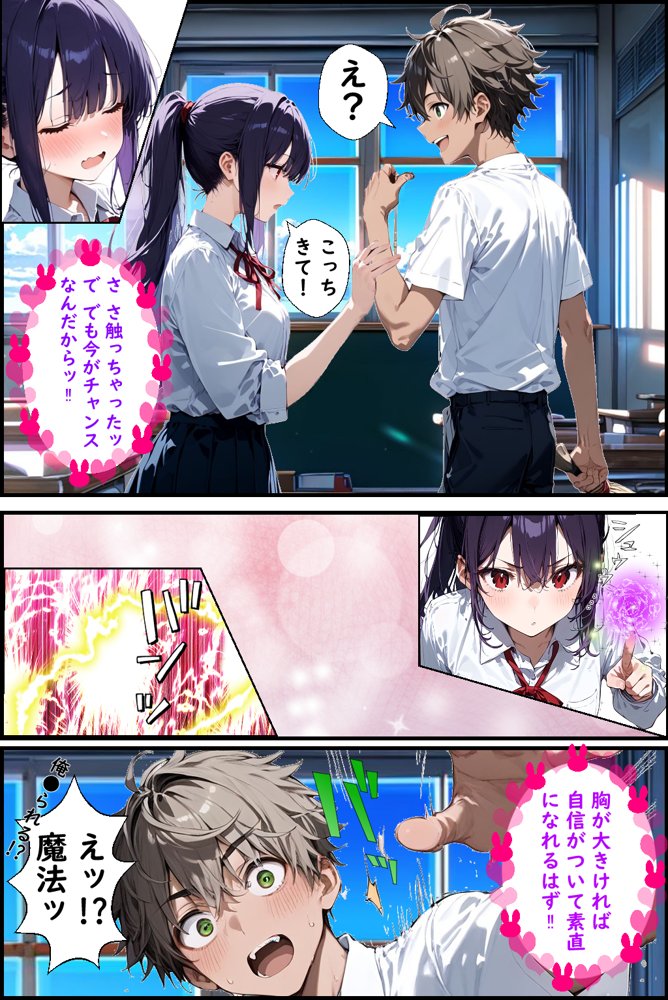 Hぷにんぐ  幼馴染魔法少女3人と魔法失敗でラッキースケベ連発のハーレム学園生活