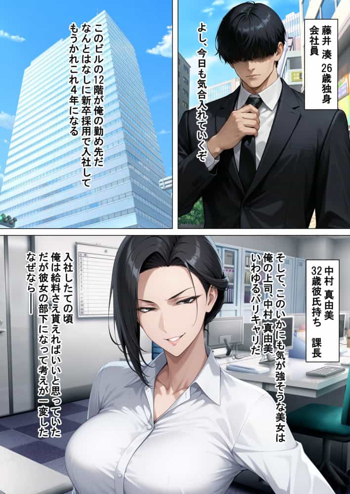 あべこべ調教  ドSなバリキャリ女上司（32）の秘密を暴いたら負けたがりのマゾメスだったので立場逆転しちゃった件