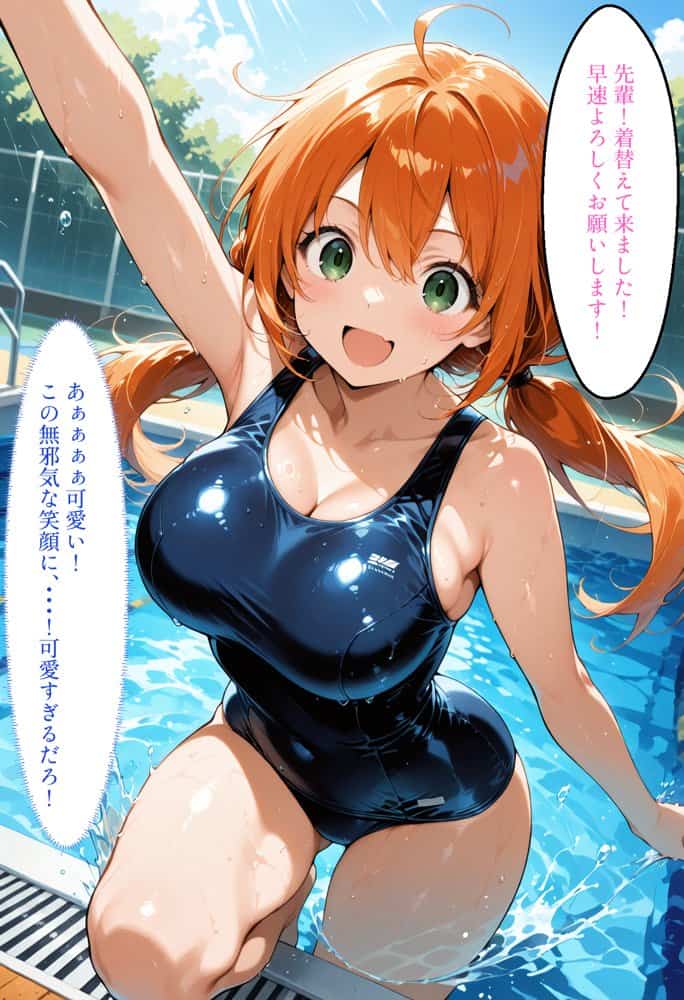 【セリフ付き】スク水女子校生快楽堕ちー先輩に秘密の性指導で開発される