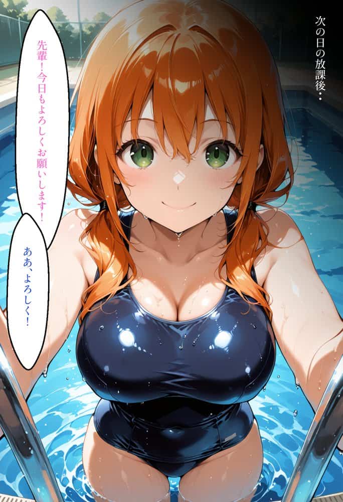 【セリフ付き】スク水女子校生快楽堕ちー先輩に秘密の性指導で開発される