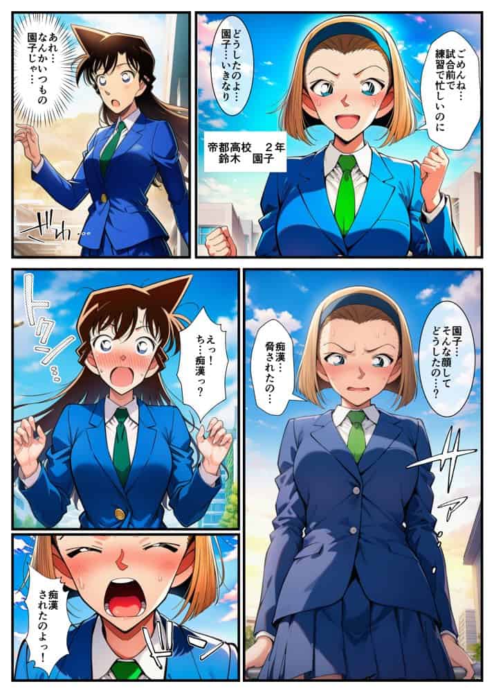 【痴●電車】制服の蘭姉ちゃんが脱がされてセックスする話
