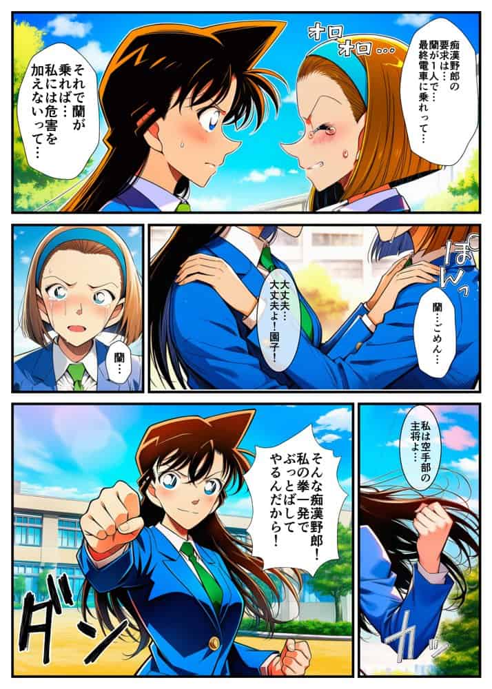 【痴●電車】制服の蘭姉ちゃんが脱がされてセックスする話