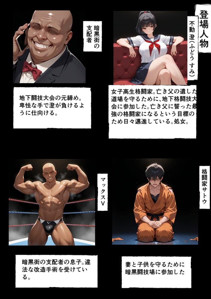 地下闘技場で格闘家が敗北してチン媚奴●になる話