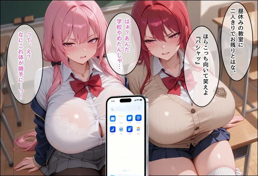 いじめの主犯ギャルを催●アプリで支配してセックスを強●する話〜傲慢ピンクツインテール＆赤髪ロングWギャル編〜