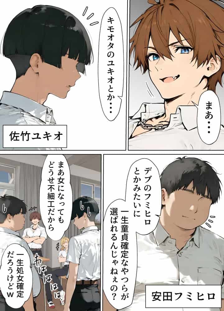 女体化したカースト上位男がキモオタに下剋上レ●プされ種付けを懇願するオンナノコへと堕ちる話